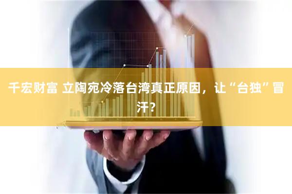 千宏财富 立陶宛冷落台湾真正原因，让“台独”冒汗？